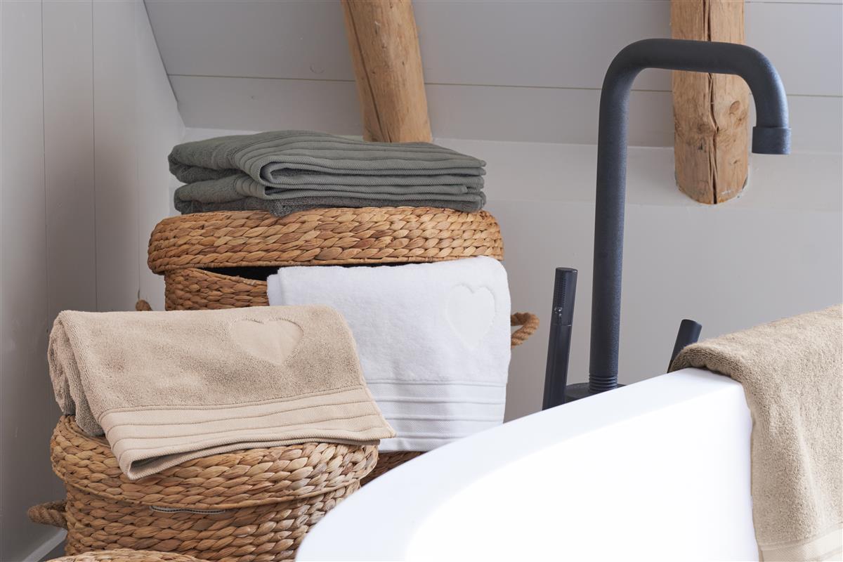 Riviera Maison Heart Strandlaken - 100x180 cm - Antraciet