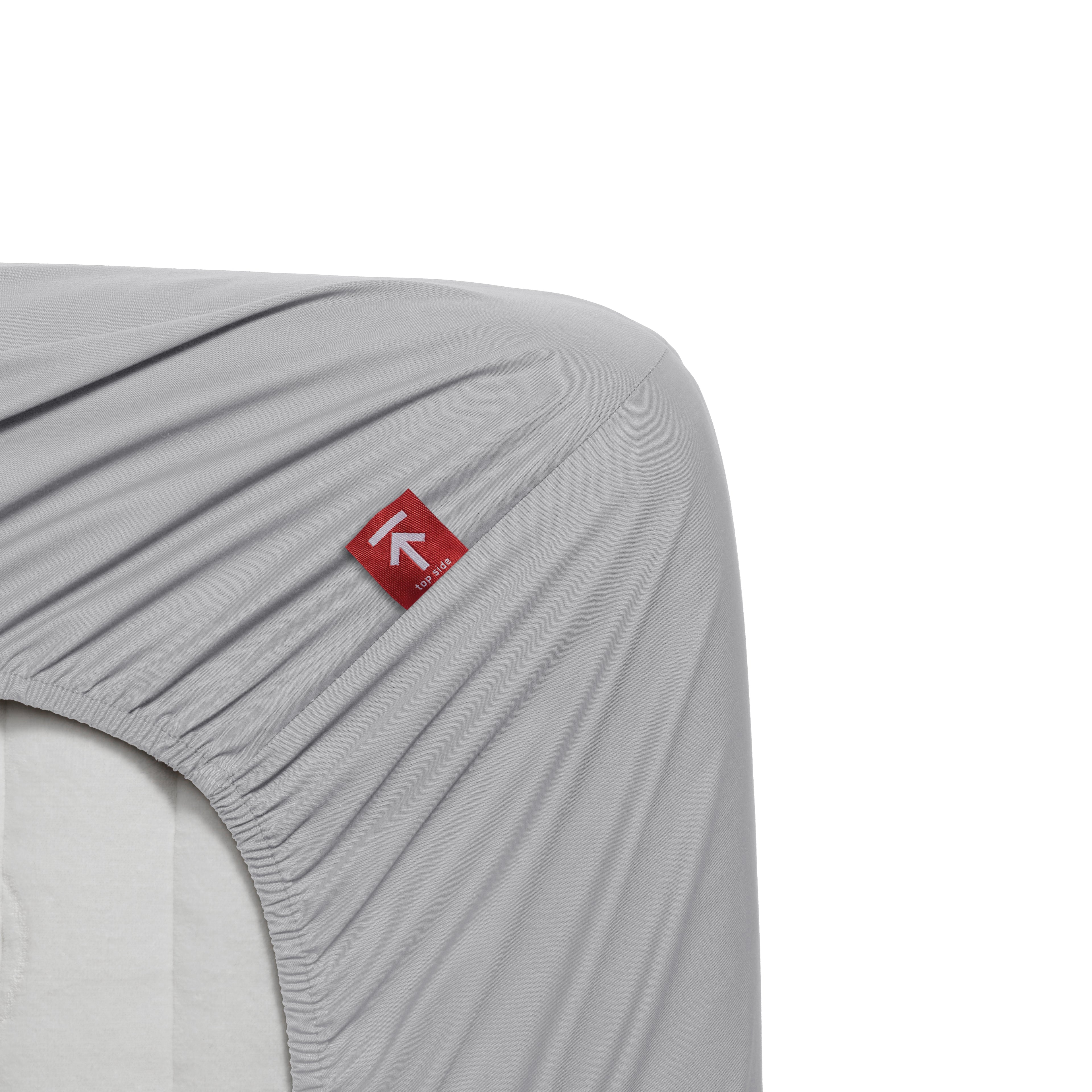 Beddinghouse Topper Fitted Sheet - Percale Cotton - Light Grey