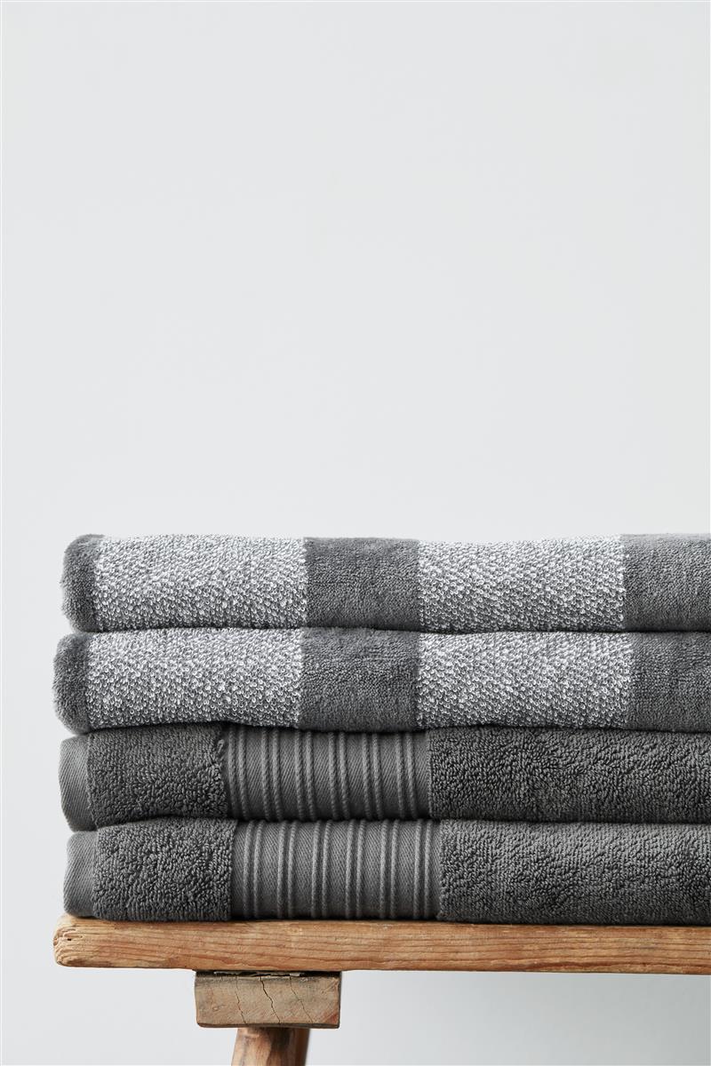 Beddinghouse Sheer Stripe Bath Textiles - Anthracite