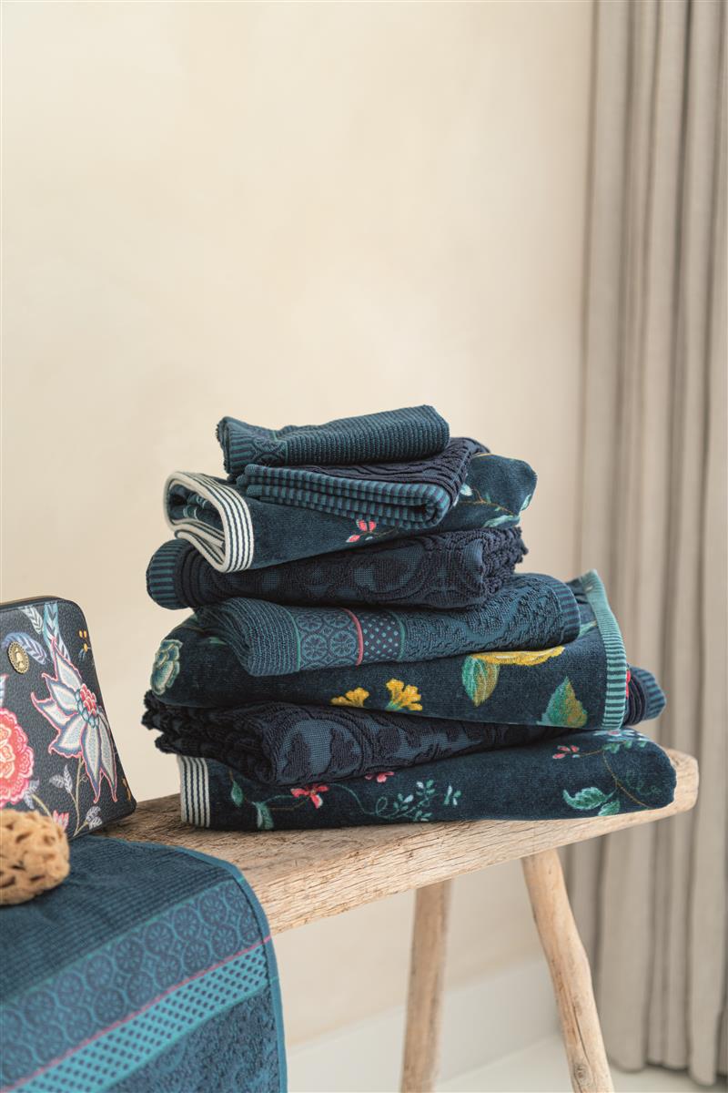 Pip Studio Les Fleurs Bath linen - Dark Blue