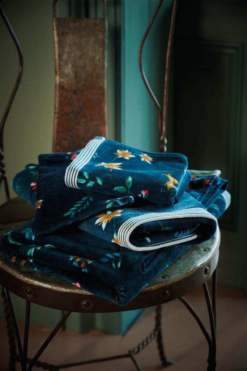 Pip Studio Les Fleurs Bath linen - Dark Blue