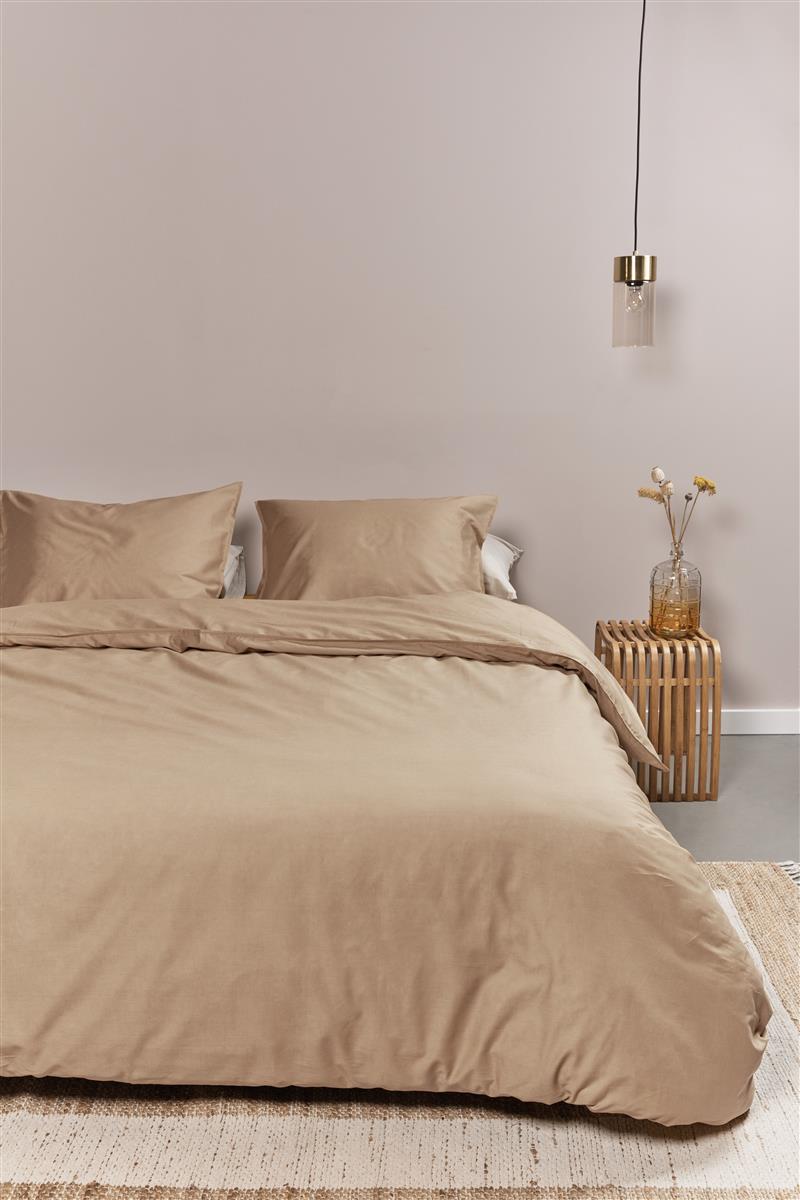 Ambiante Cotton Uni dekbedovertrek - Khaki