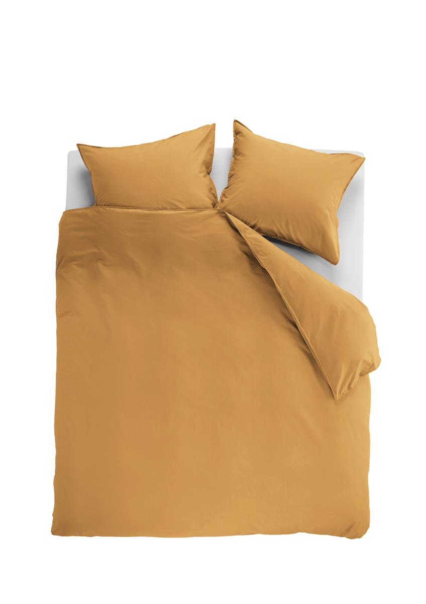 Ambiante Cotton Uni dekbedovertrek - Oker