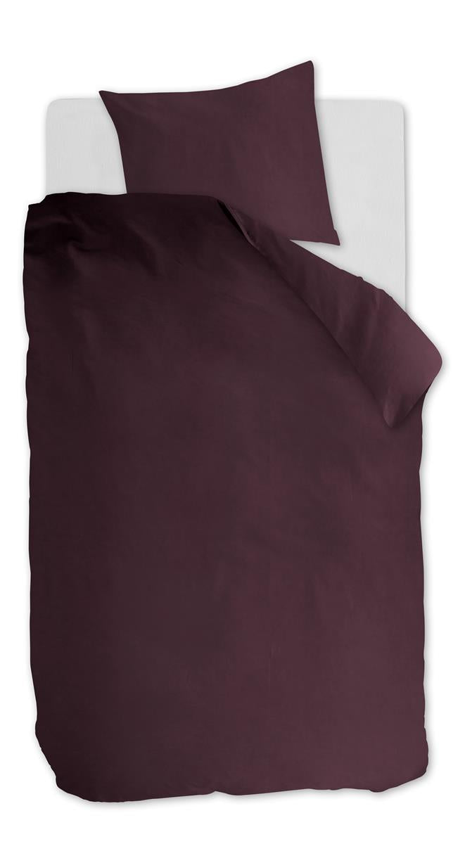 Ambiante Cotton Uni dekbedovertrek - Donker Rood