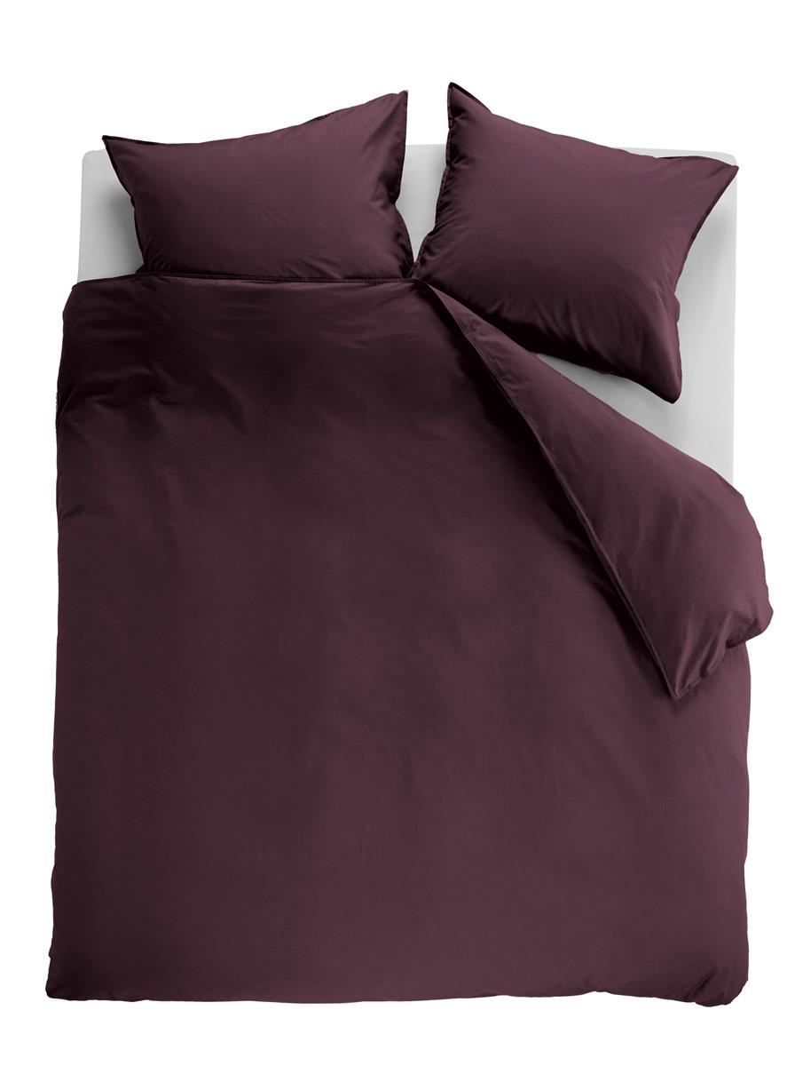 Ambiante Cotton Uni dekbedovertrek - Donker Rood
