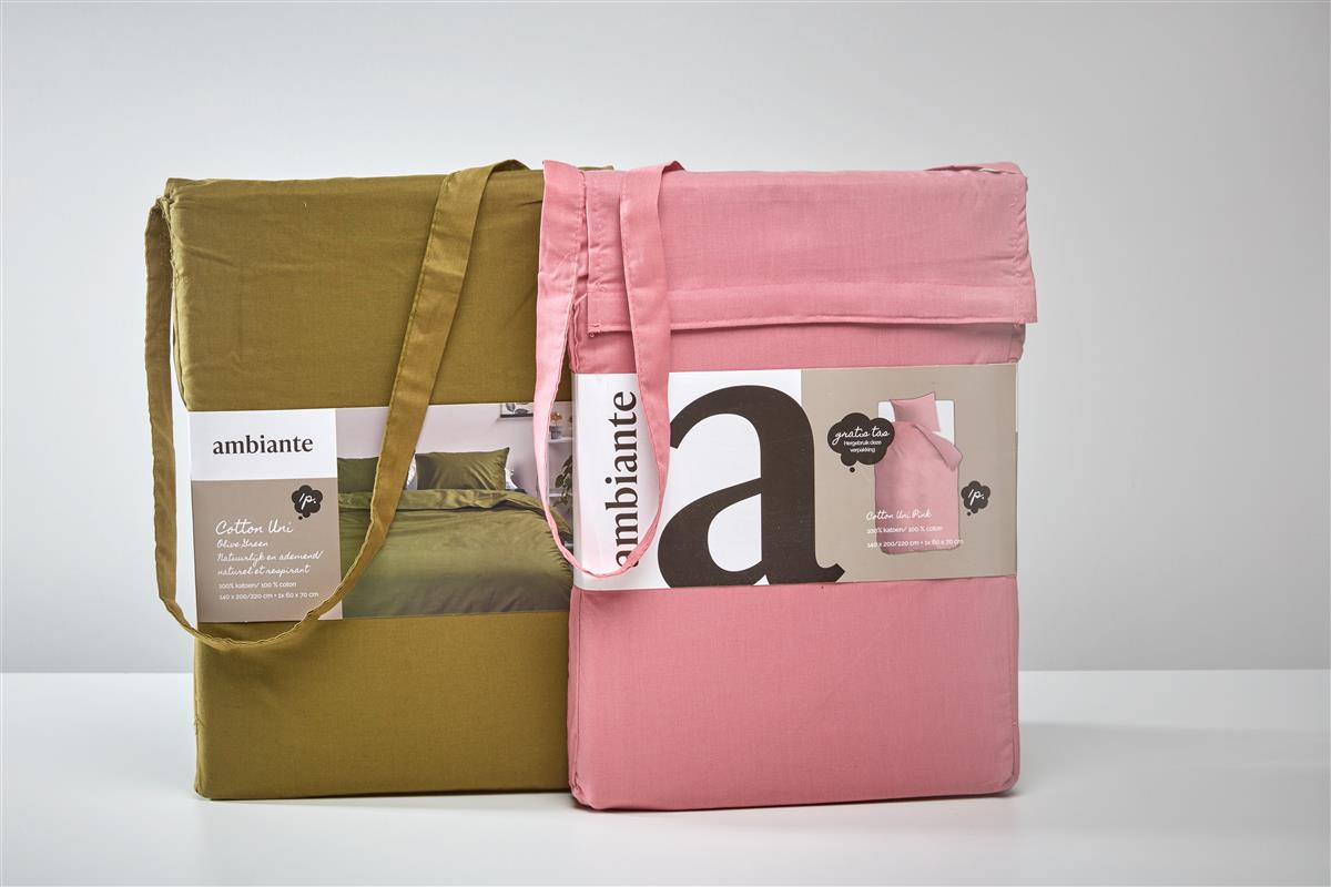 Ambiante Cotton Uni dekbedovertrek - Donker Rood