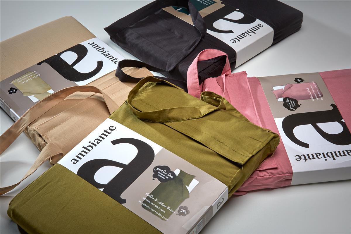 Ambiante Cotton Uni dekbedovertrek - Donker Rood