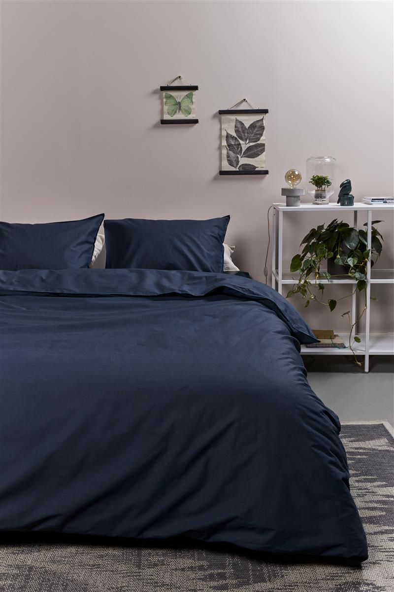 Ambiante Cotton Uni dekbedovertrek - Donker Blauw