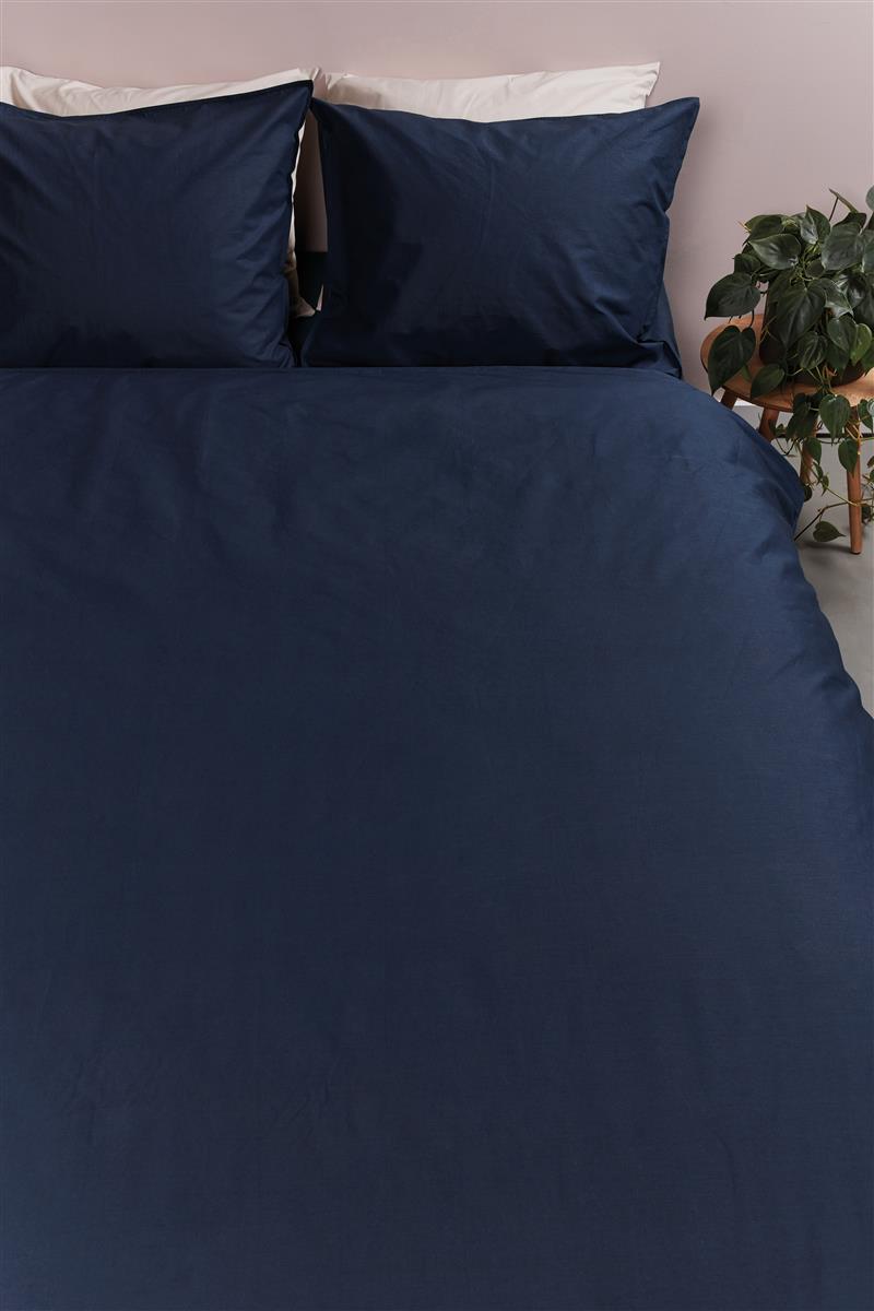 Ambiante Cotton Uni dekbedovertrek - Donker Blauw