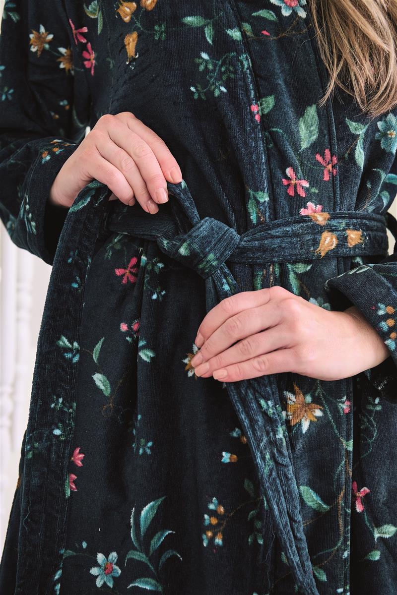 Pip Studio Les Fleurs Bathrobe - Dark Blue