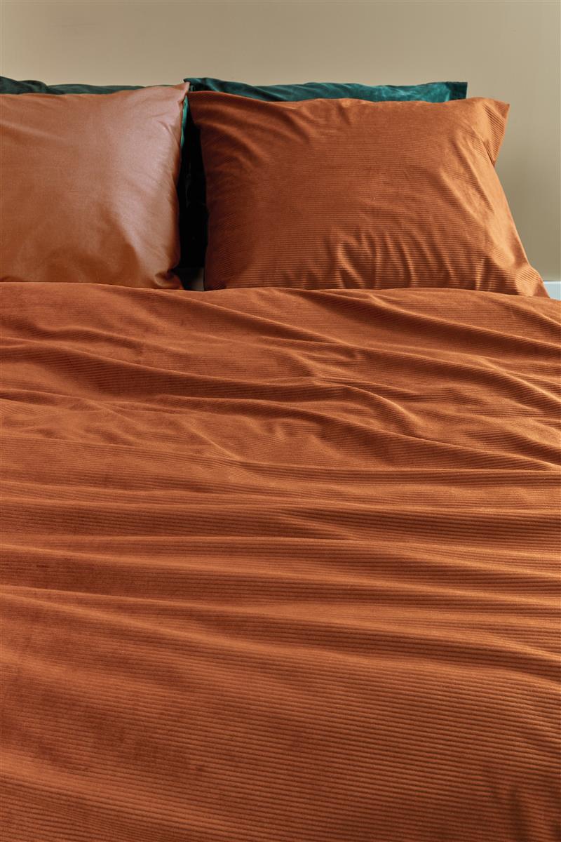At Home by BeddingHouse Cosy Corduroy dekbedovertrek - Steenrood