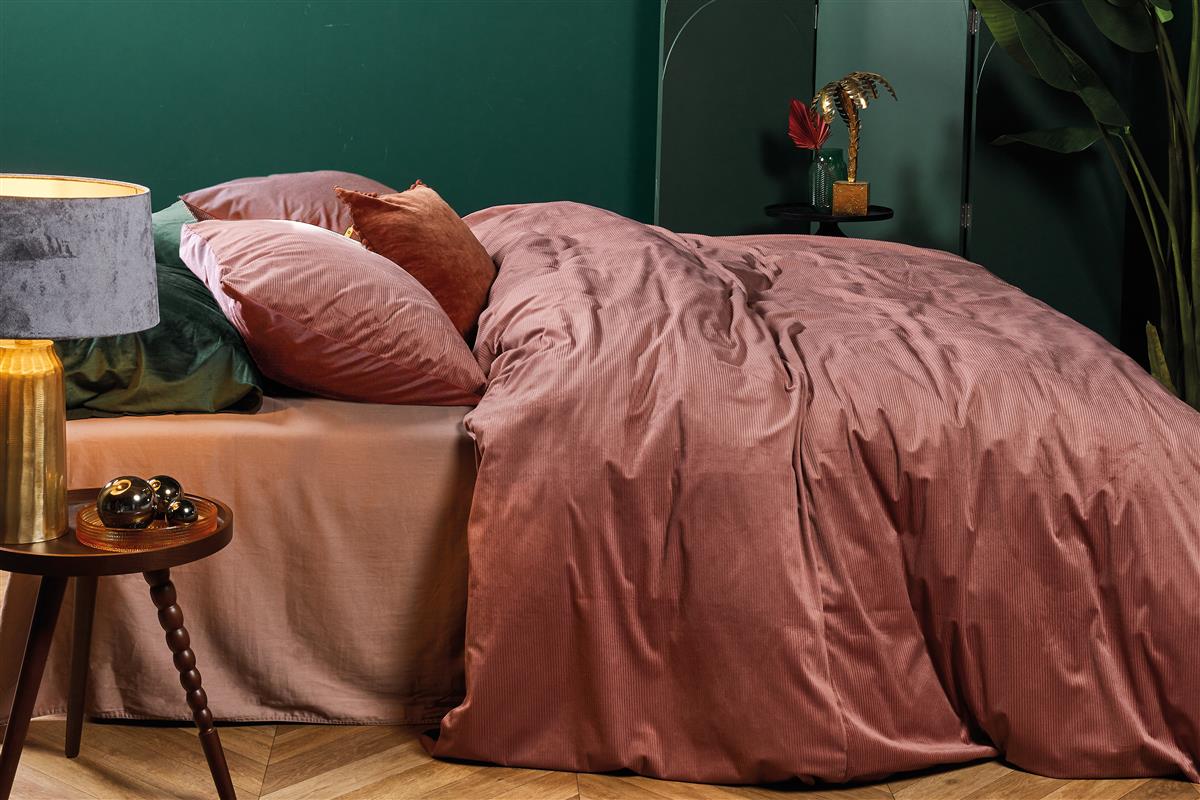 At Home by BeddingHouse Cosy Corduroy dekbedovertrek - Roze
