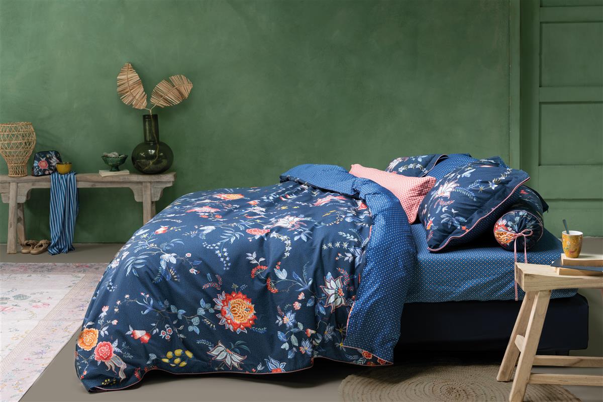 Pip Studio Flower Festival dekbedovertrek - Donker Blauw