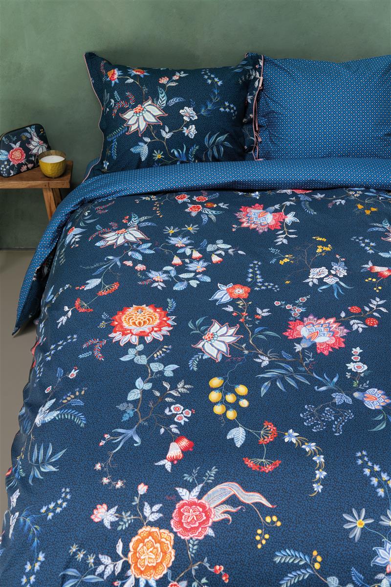 Pip Studio Flower Festival dekbedovertrek - Donker Blauw