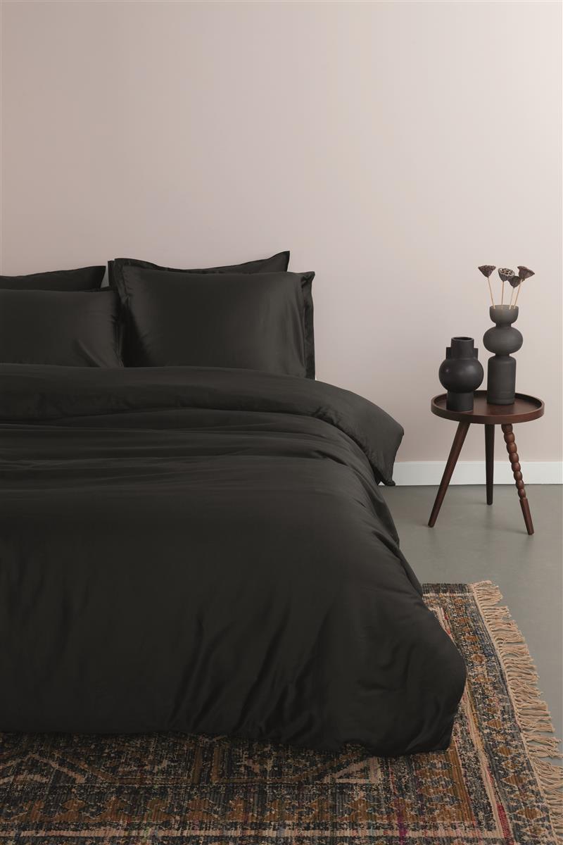 Ambiante Satin Uni duvet cover - Black