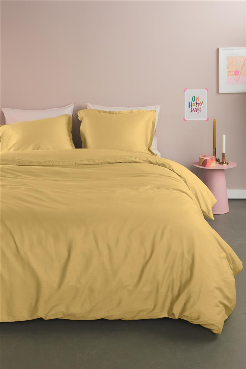 Ambiante Satin Uni duvet cover - Light yellow