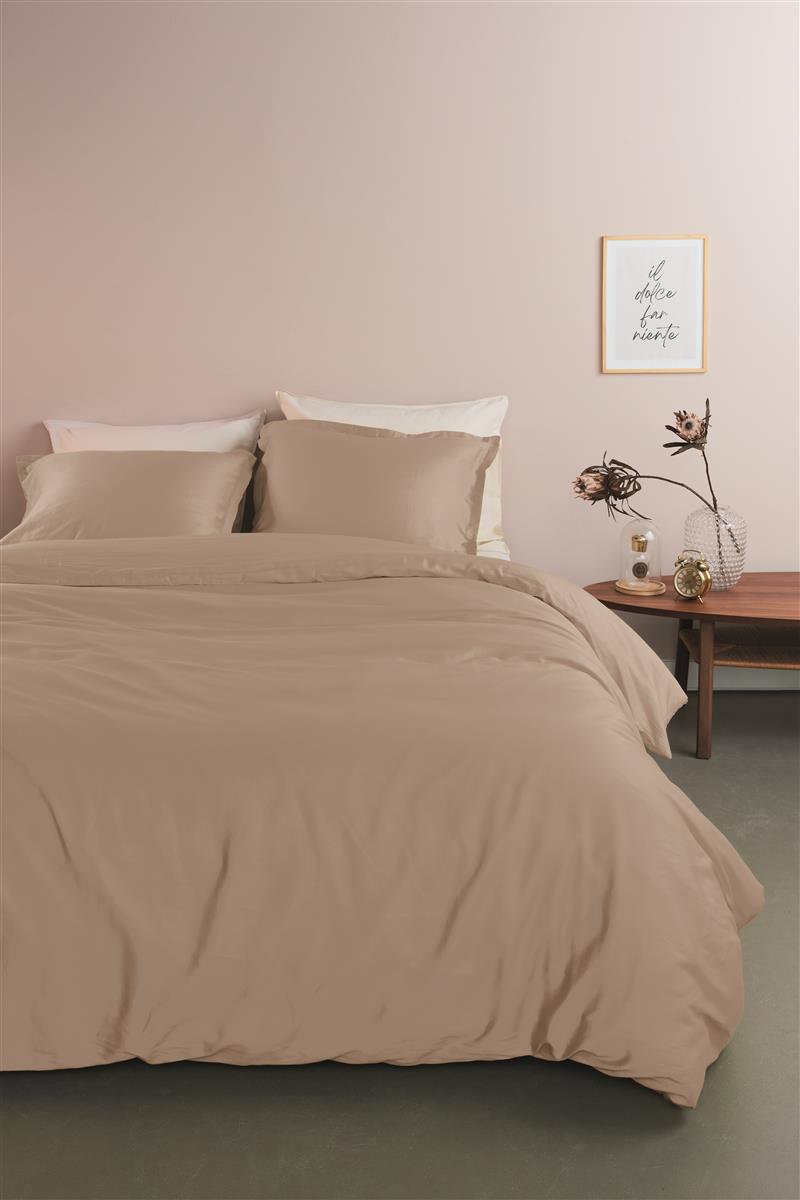 Ambiante Satin Uni dekbedovertrek - Taupe