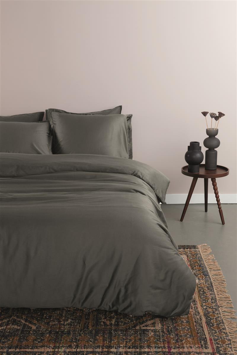 Ambiante Satin Uni duvet cover - Dark Grey