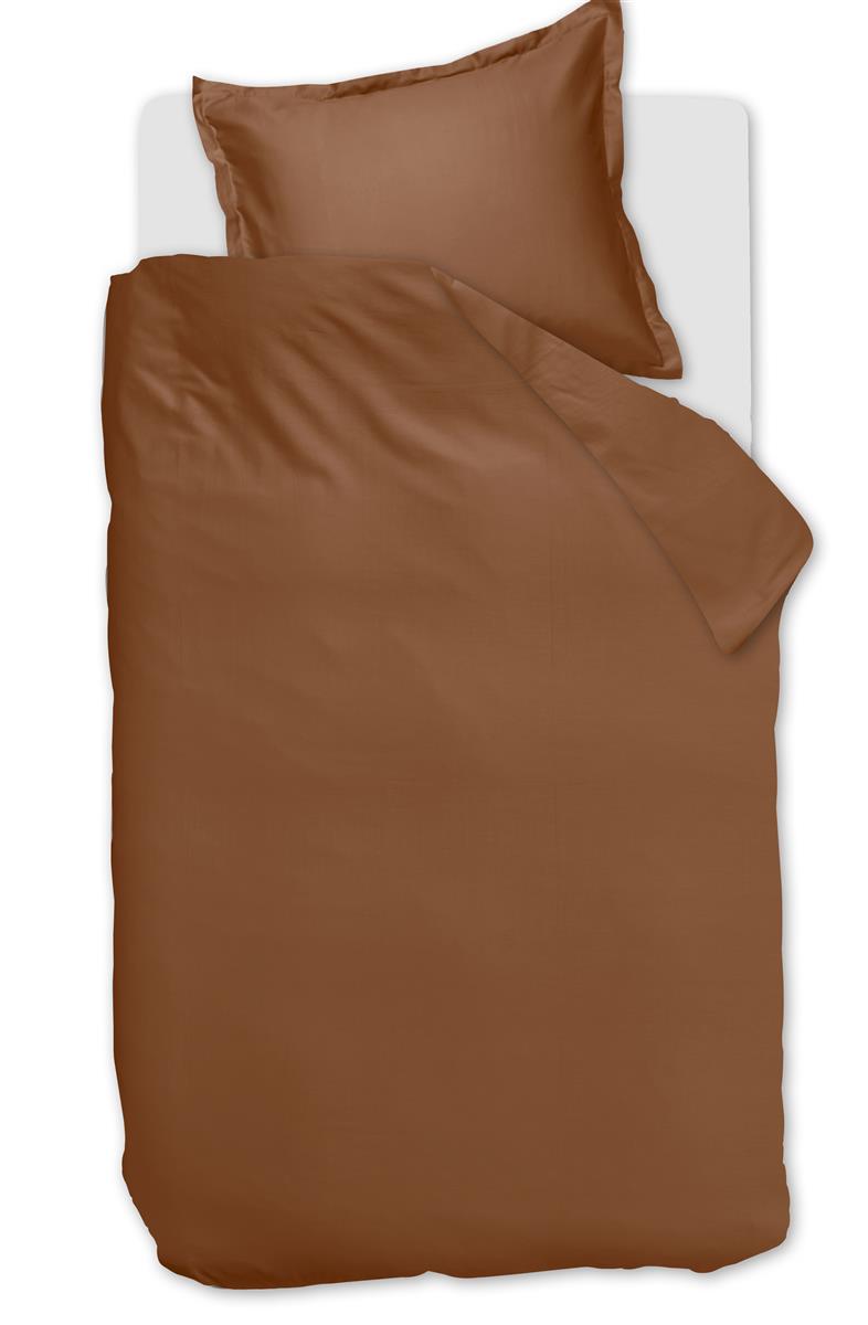 Ambiante Satin Uni dekbedovertrek - Bruin