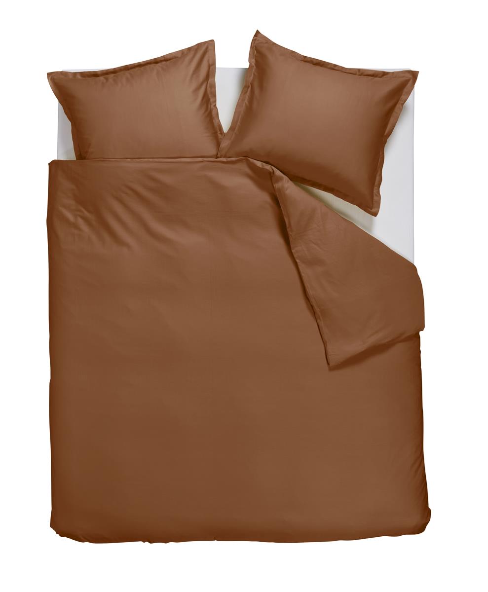 Ambiante Satin Uni dekbedovertrek - Bruin