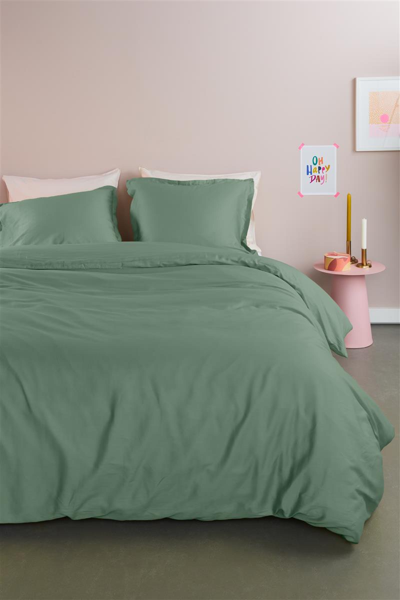 Ambiante Satin Uni duvet cover - Green