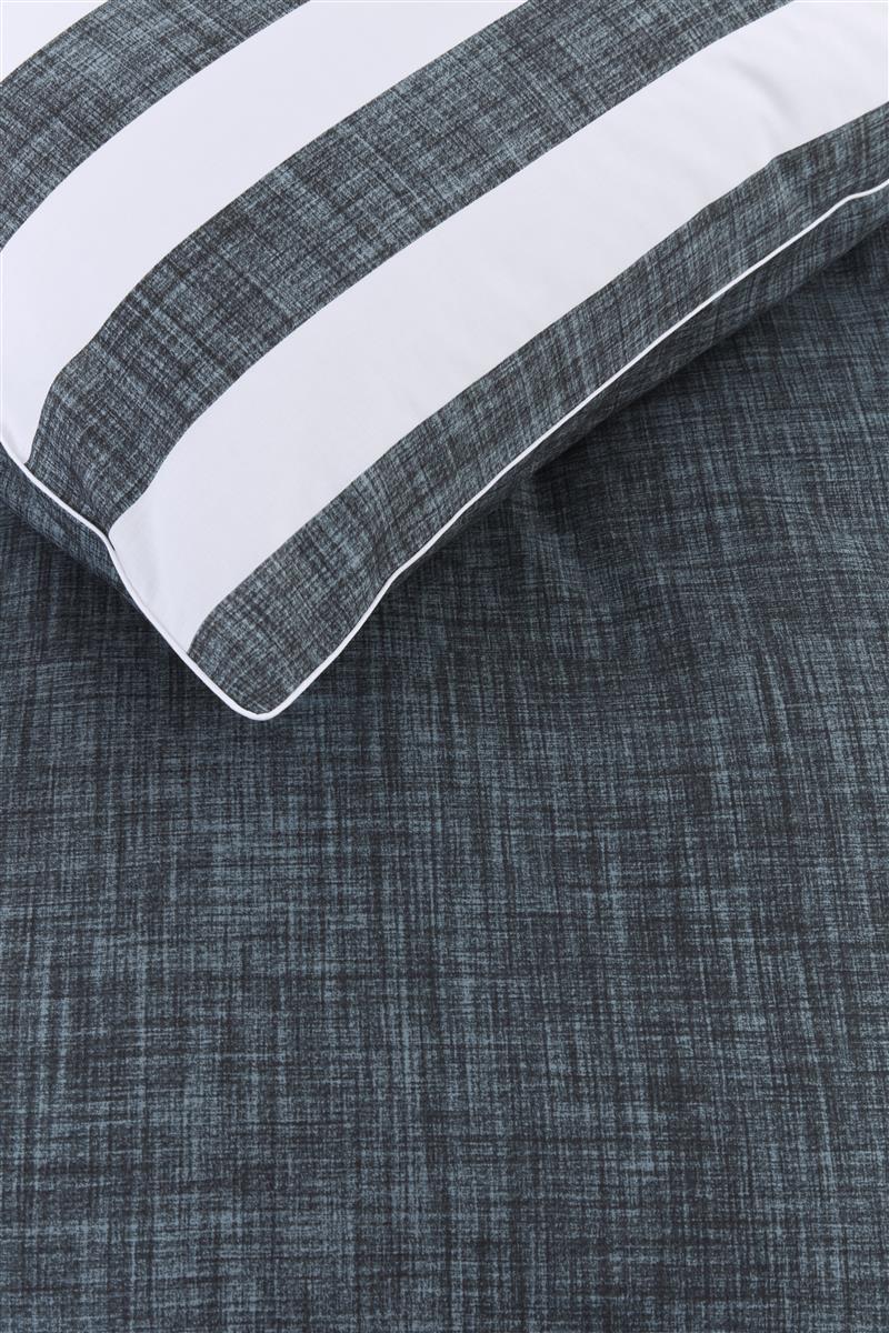 Riviera Maison Lindy Lines dekbedovertrek - Marineblauw