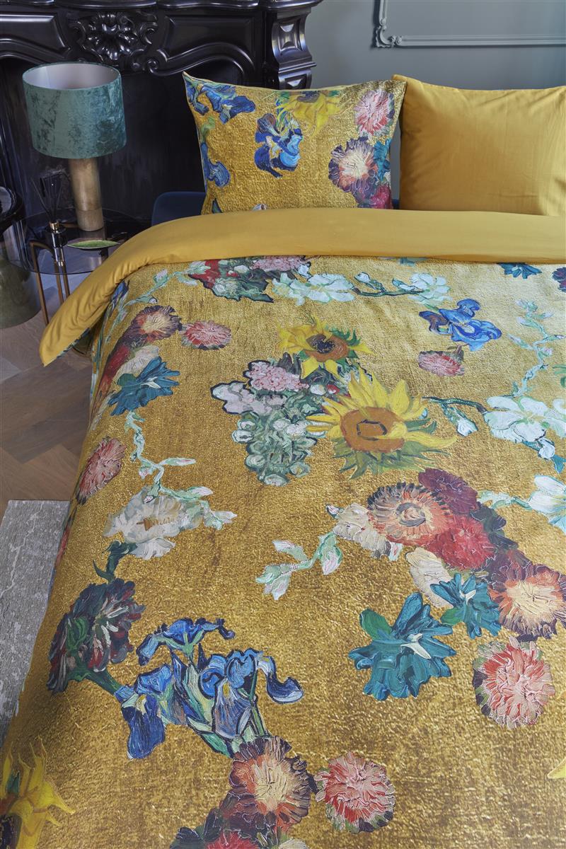Beddinghouse x Van Gogh Museum Partout des Fleurs dekbedovertrek - Goud