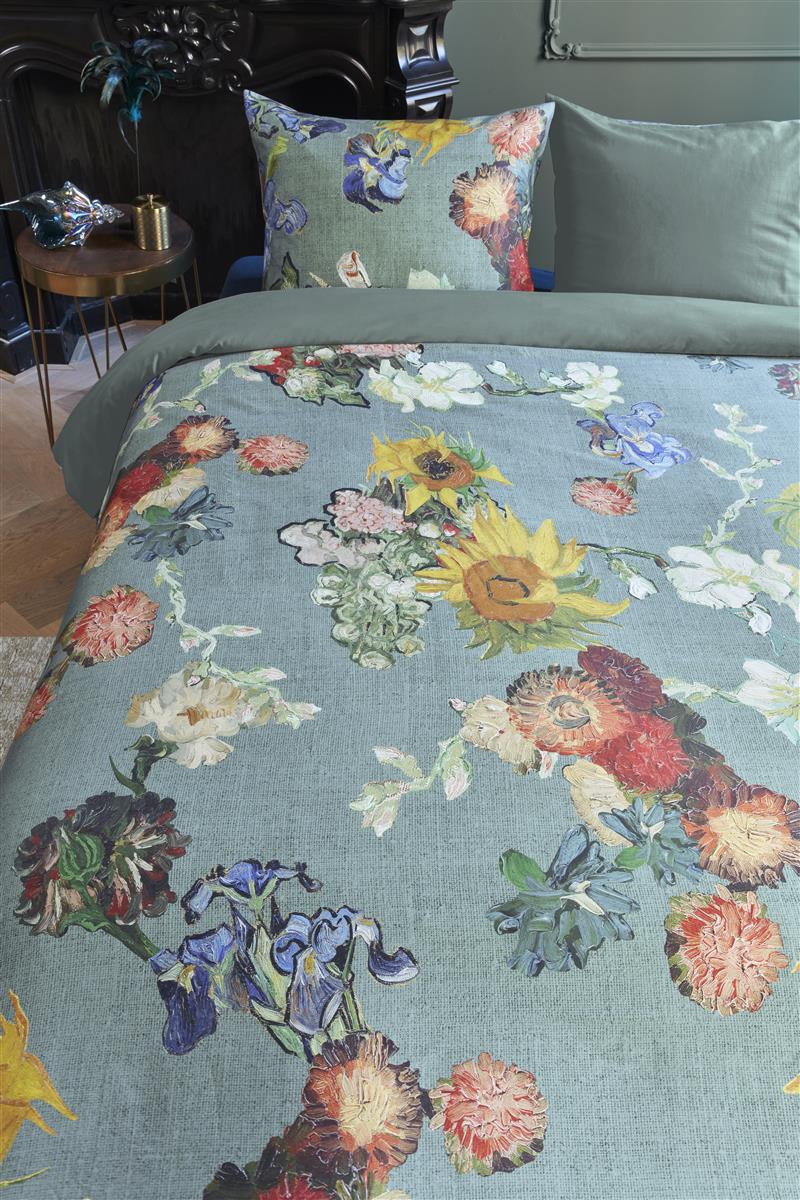 Beddinghouse x Van Gogh Museum Partout des Fleurs dekbedovertrek - Groen
