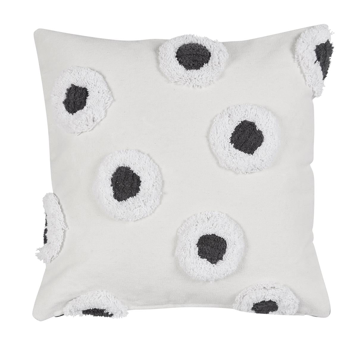 vtwonen Stripe and Eye Decoratiekussen - Naturel