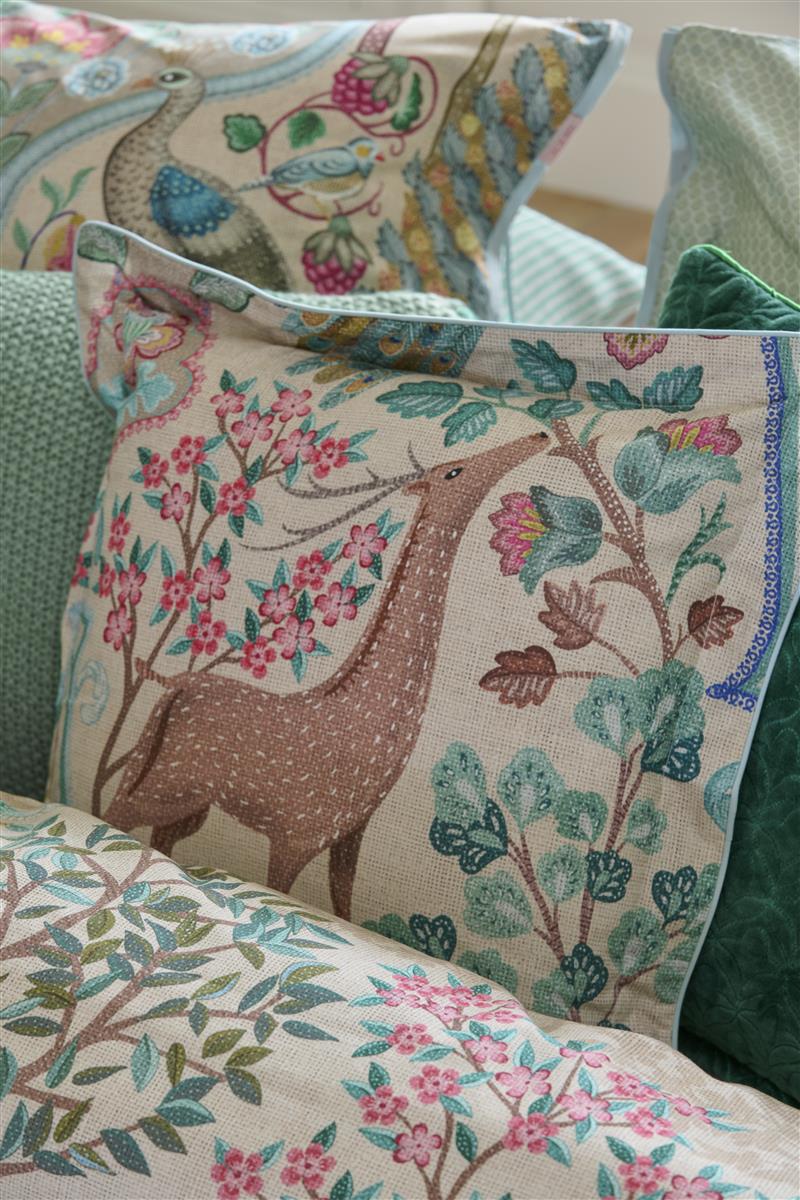 Pip Studio Pavoni Square Sierkussen - 45x45 cm - Gebroken wit