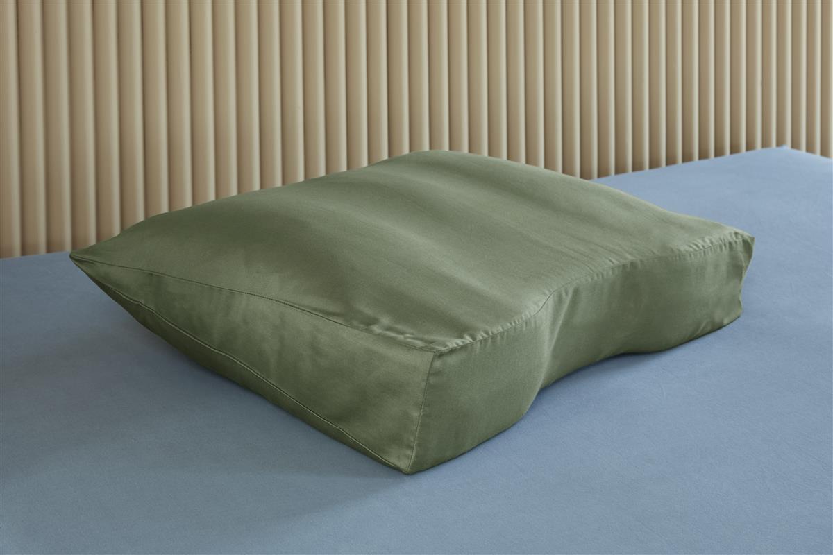 Silvana Support Satin Shoulder Contour Kussensloop - Groen - 60x70 cm