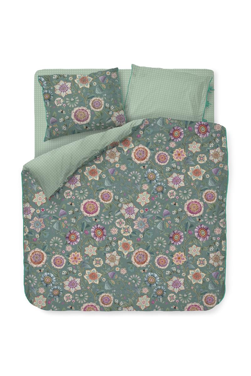 Pip Studio Viva Las Flores dekbedovertrek - Groen
