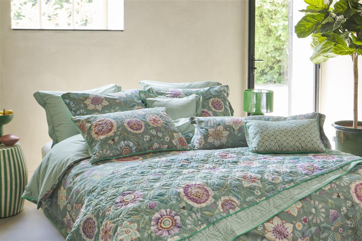 Pip Studio Viva Las Flores dekbedovertrek - Groen