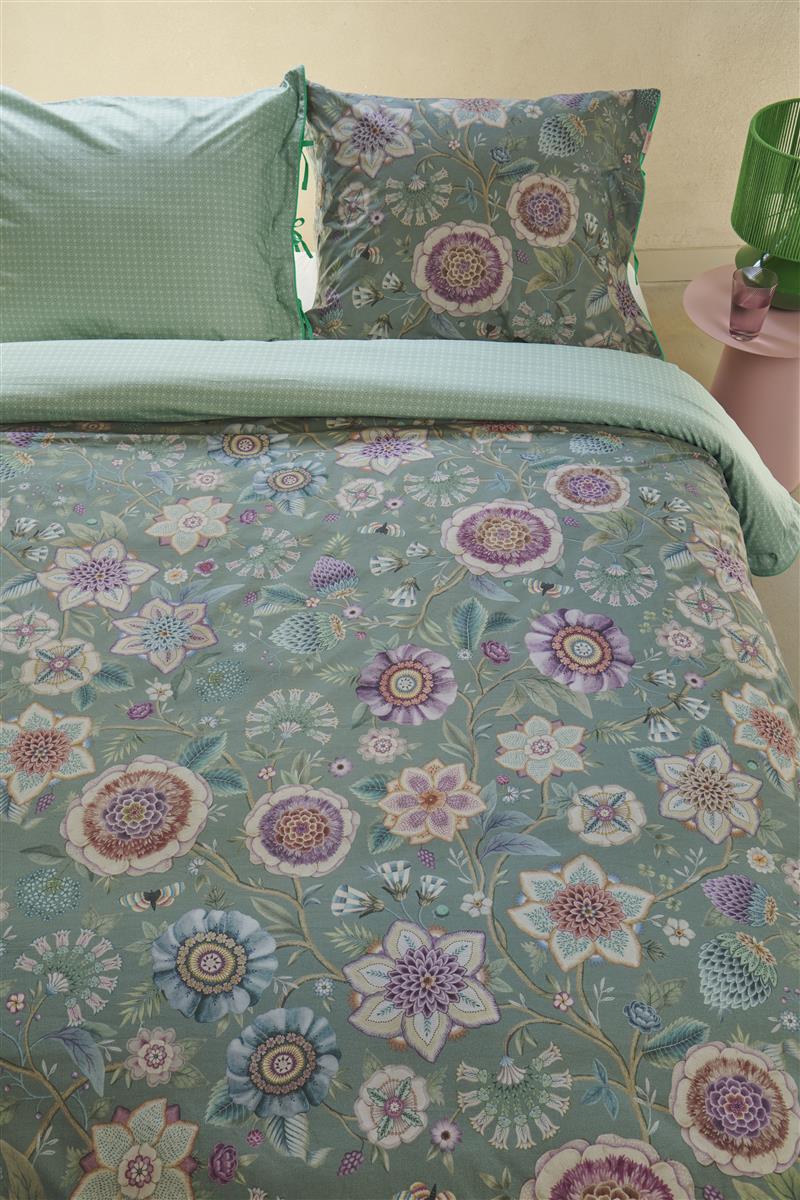 Pip Studio Viva Las Flores dekbedovertrek - Groen