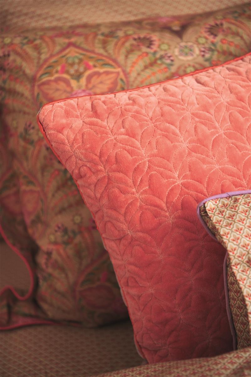 Pip Studio Quilty Dreams Decoratiekussen - Koraalrood