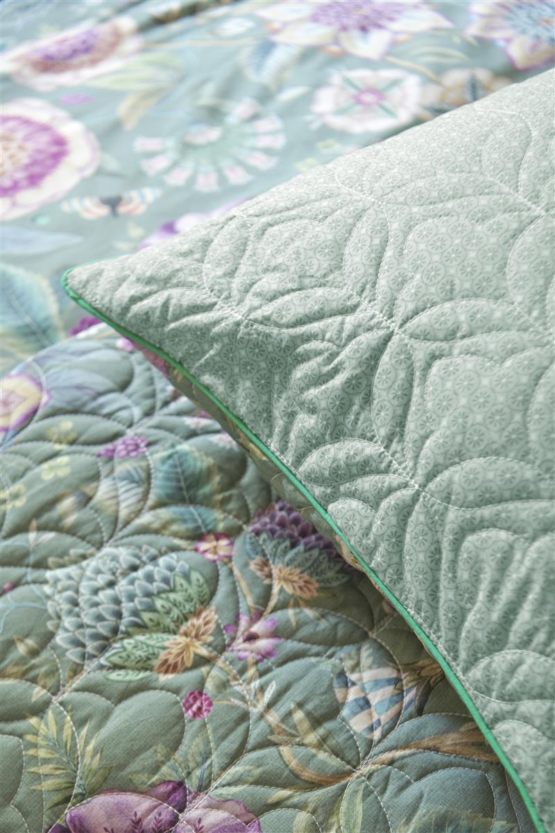 Pip Studio Viva Las Flores Quilted Decoratiekussen - Groen