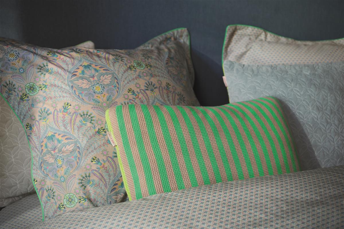 Pip Studio Bonsoir Stripe Decoratiekussen - Groen
