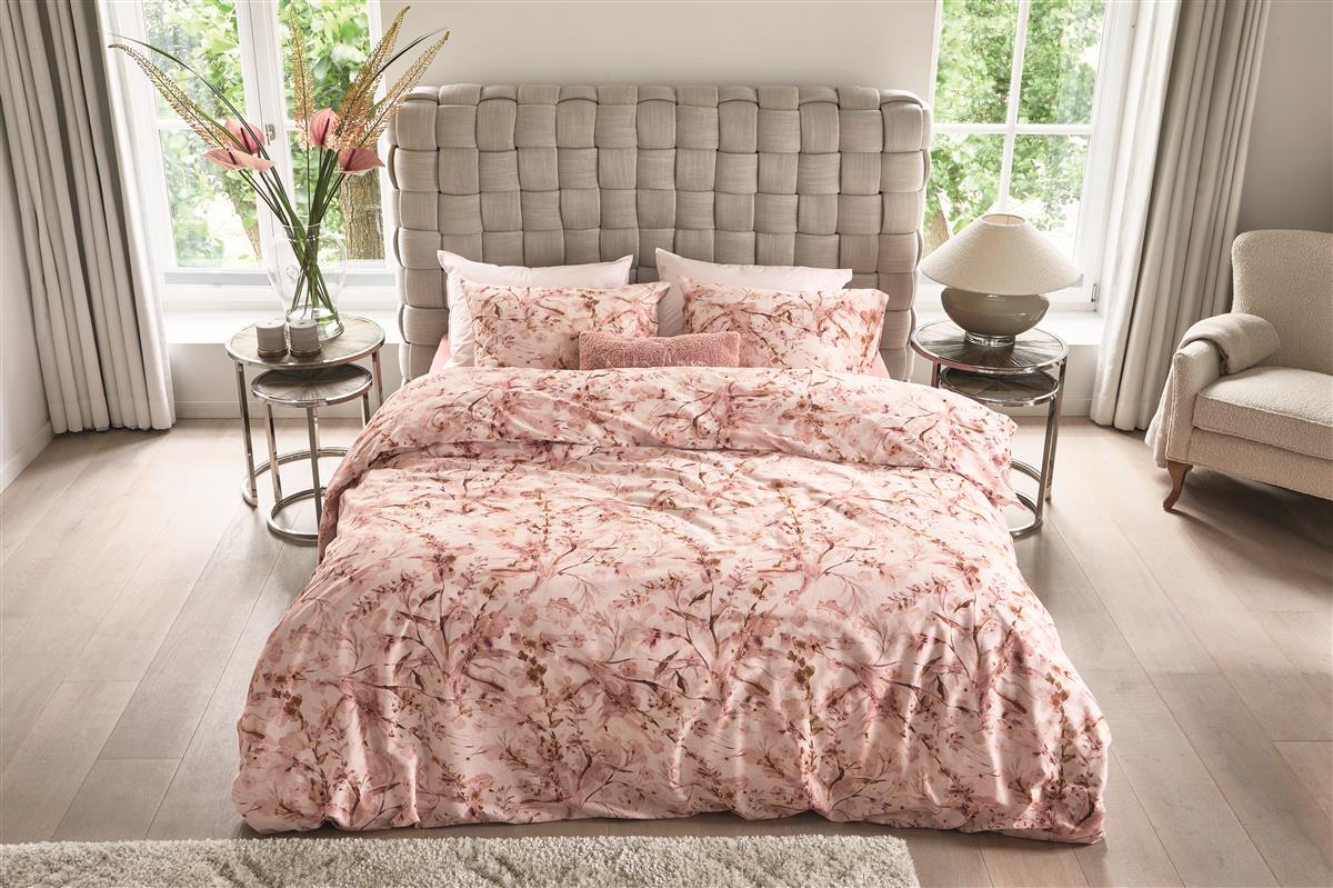 Riviera Maison Blushing Blooms dekbedovertrek - Roze