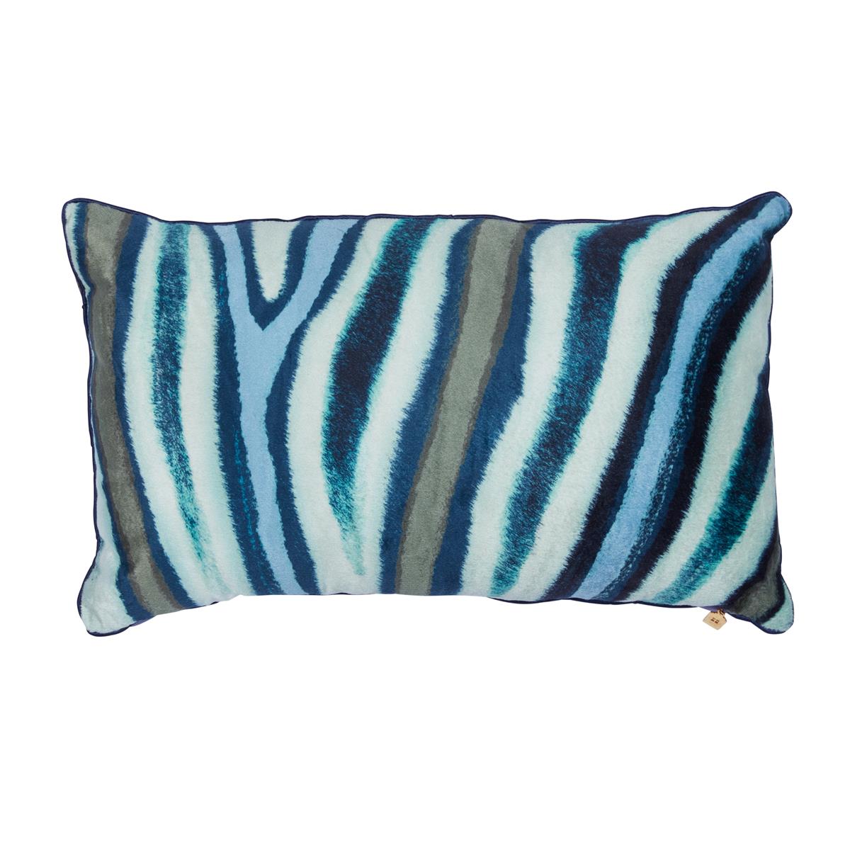 KAAT Amsterdam Wild Stripes Decoratiekussen - Blauw Groen