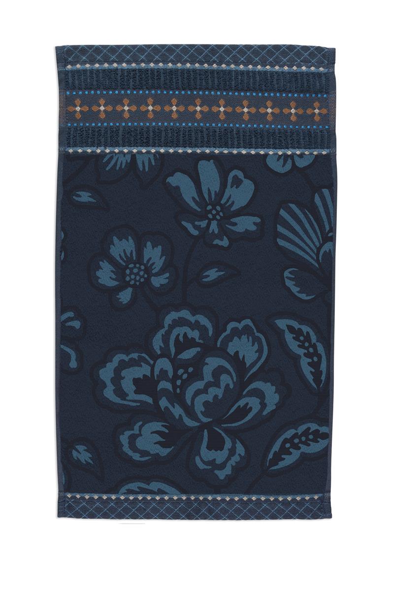 Pip Studio Jasmin Jacquard Badtextiel - Donker Blauw