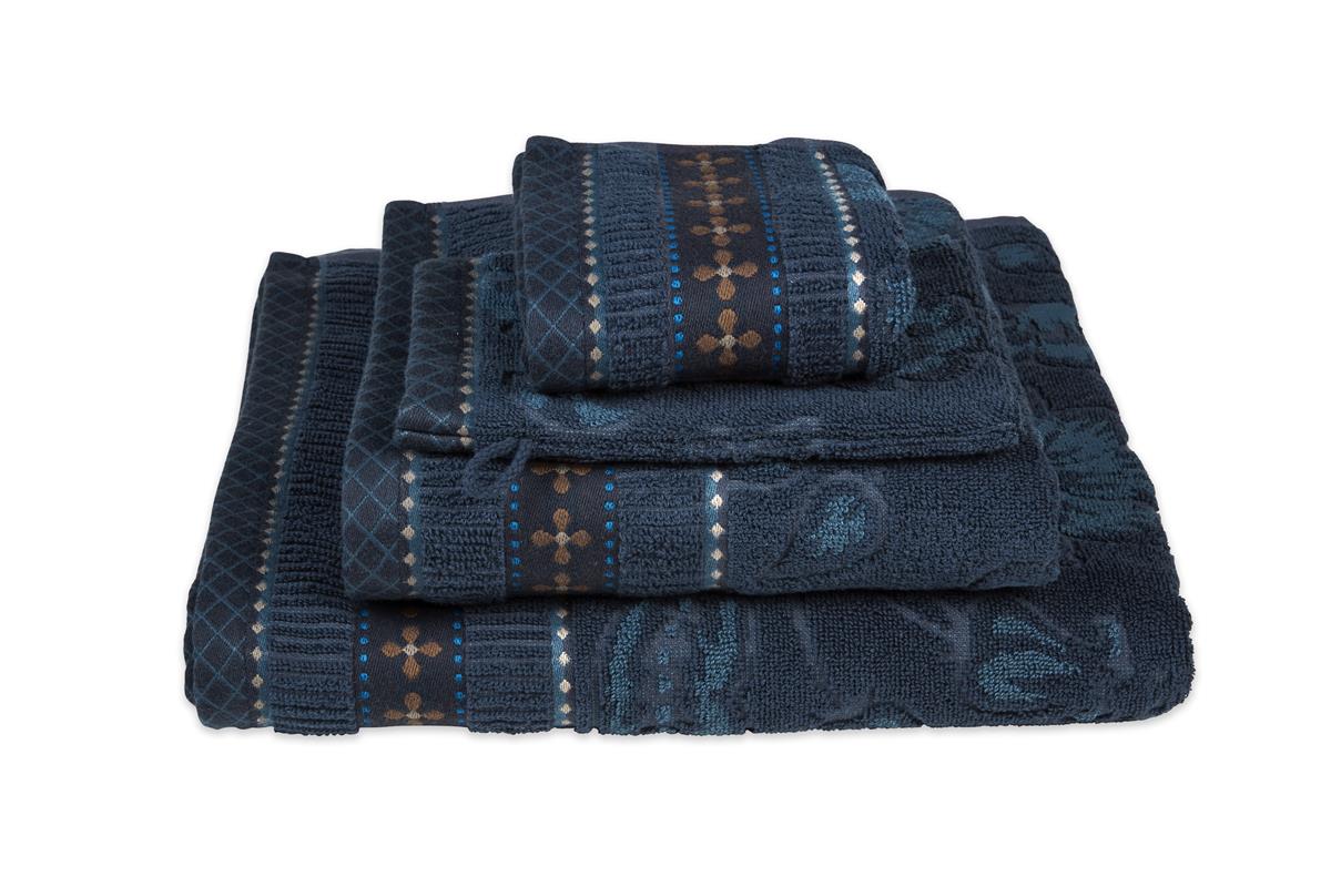 Pip Studio Jasmin Jacquard Badtextiel - Donker Blauw