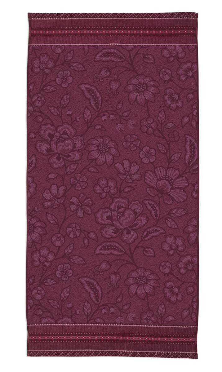 Pip Studio Jasmin Jacquard Badtextiel - Donker roze