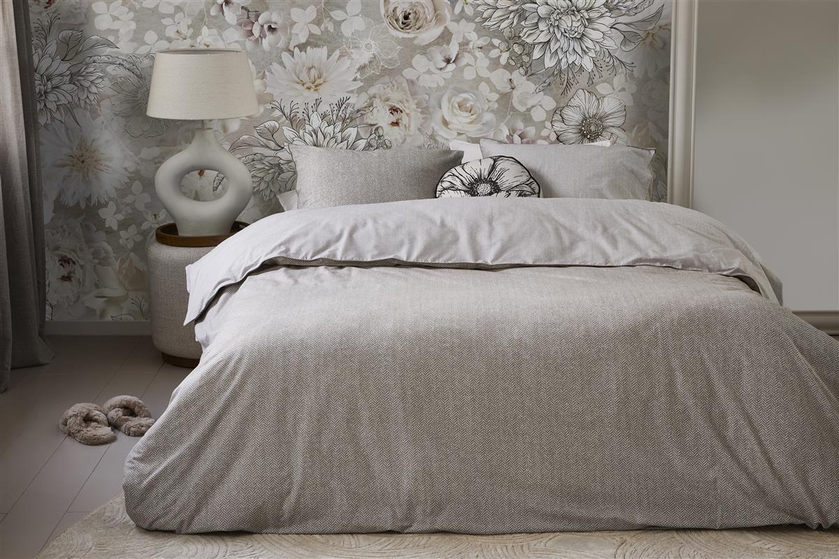 Riviera Maison Chevron Weave dekbedovertrek - Zand