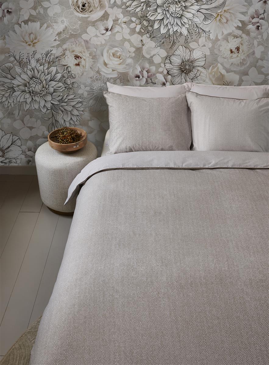 Riviera Maison Chevron Weave dekbedovertrek - Zand