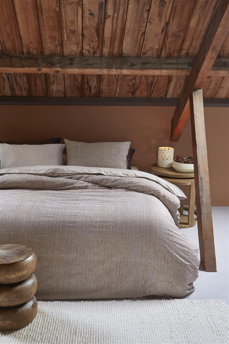 Riviera Maison Chevron Weave Duvet Cover - Brown