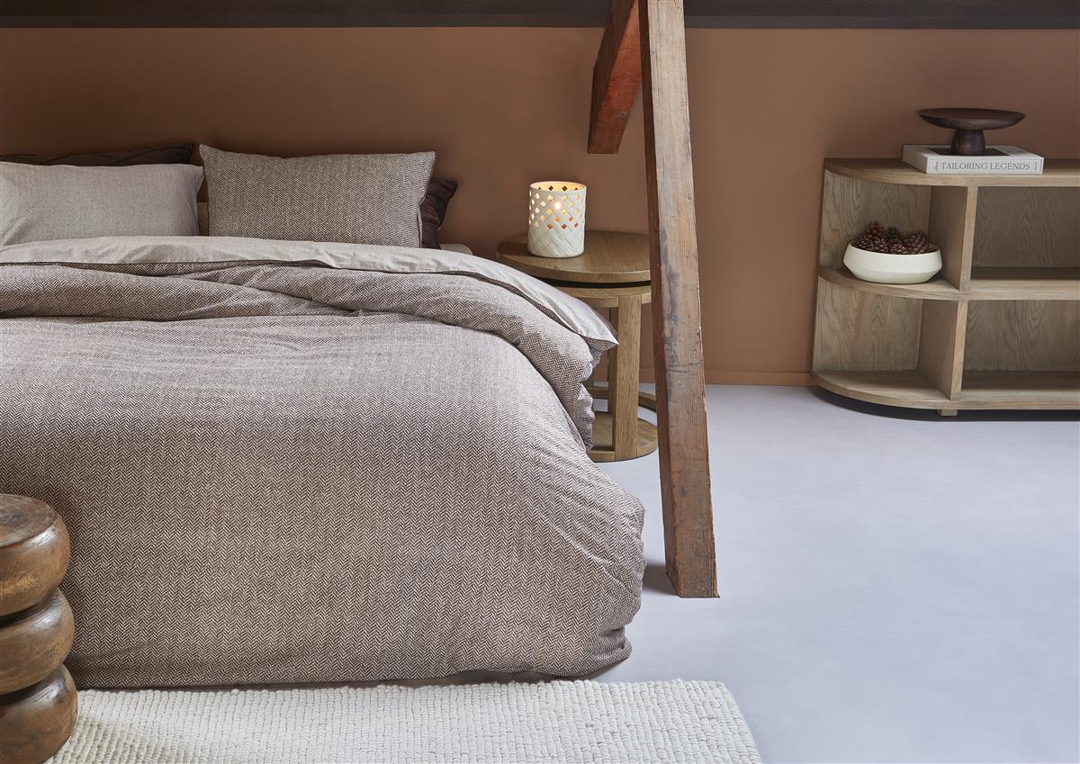 Riviera Maison Chevron Weave Duvet Cover - Brown