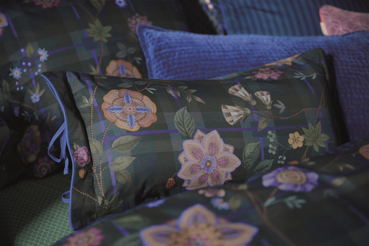 Pip Studio Flores Felices Decoratiekussen - Donker Blauw