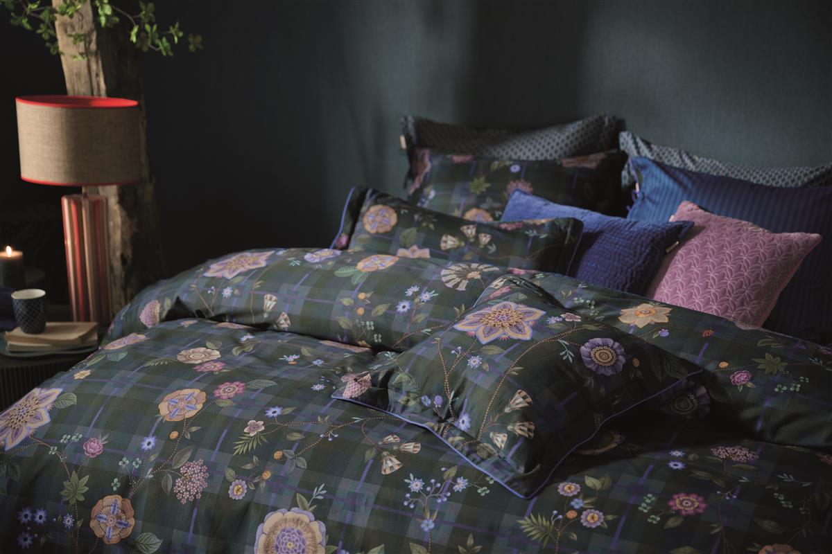 Pip Studio Flores Felices Decoratiekussen - Donker Blauw