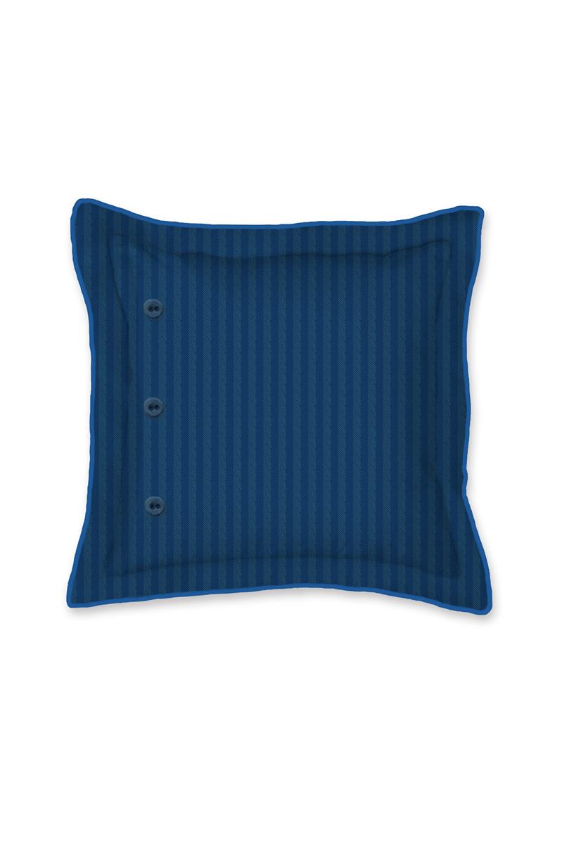 Pip Studio Flores Felices Square Decoratiekussen - Donker Blauw