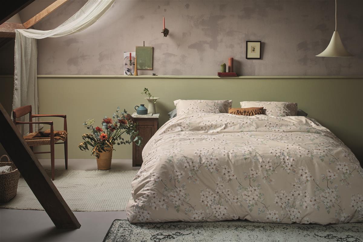 Ariadne at Home Blooming Flowers dekbedovertrek - Zand
